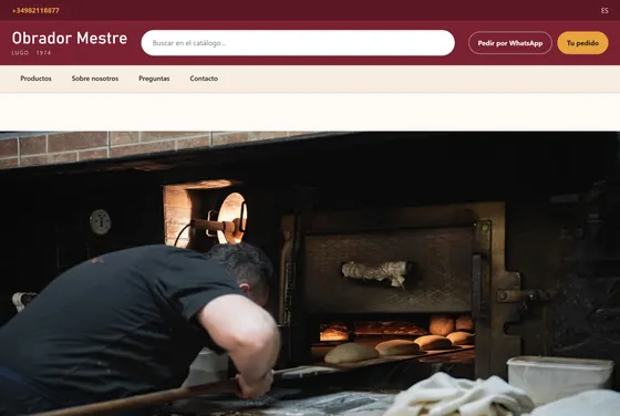 Portada de la web de Obrador Mestre